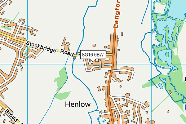 SG16 6BW map - OS VectorMap District (Ordnance Survey)