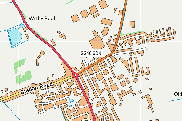 SG16 6DN map - OS VectorMap District (Ordnance Survey)