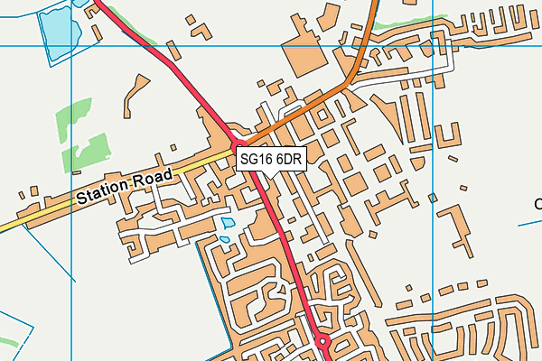 SG16 6DR map - OS VectorMap District (Ordnance Survey)