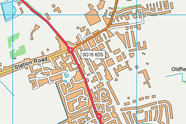 SG16 6DS map - OS VectorMap District (Ordnance Survey)
