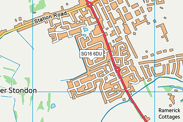 SG16 6DU map - OS VectorMap District (Ordnance Survey)