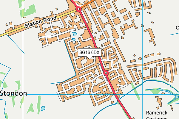 SG16 6DX map - OS VectorMap District (Ordnance Survey)