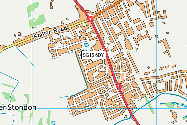 SG16 6DY map - OS VectorMap District (Ordnance Survey)