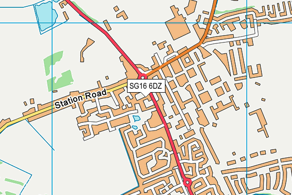 SG16 6DZ map - OS VectorMap District (Ordnance Survey)