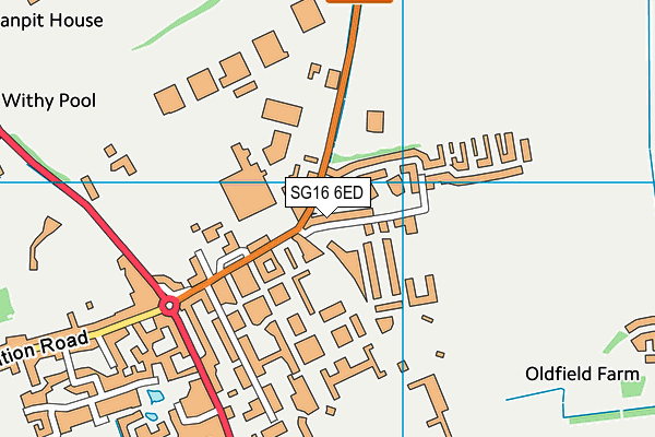 SG16 6ED map - OS VectorMap District (Ordnance Survey)