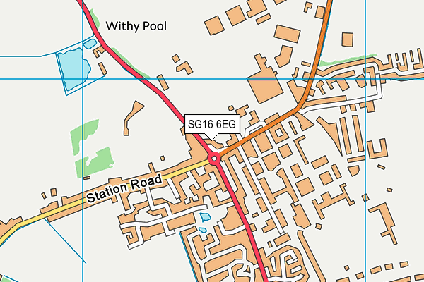 SG16 6EG map - OS VectorMap District (Ordnance Survey)