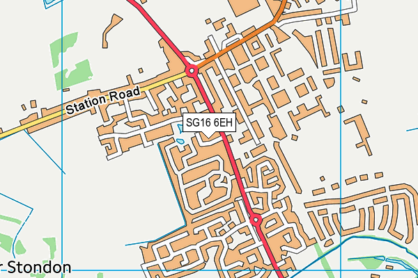 SG16 6EH map - OS VectorMap District (Ordnance Survey)