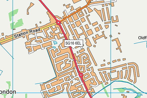 SG16 6EL map - OS VectorMap District (Ordnance Survey)