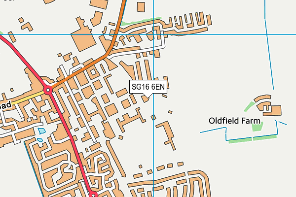 SG16 6EN map - OS VectorMap District (Ordnance Survey)