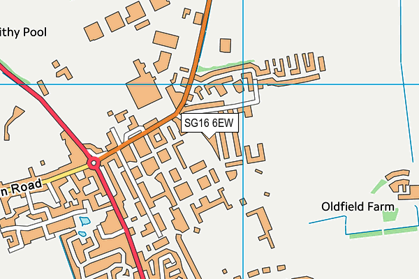 SG16 6EW map - OS VectorMap District (Ordnance Survey)