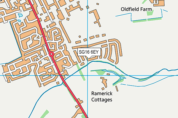 SG16 6EY map - OS VectorMap District (Ordnance Survey)