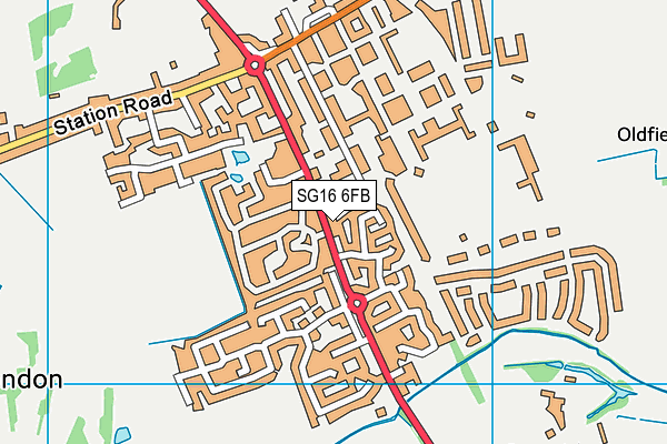 SG16 6FB map - OS VectorMap District (Ordnance Survey)