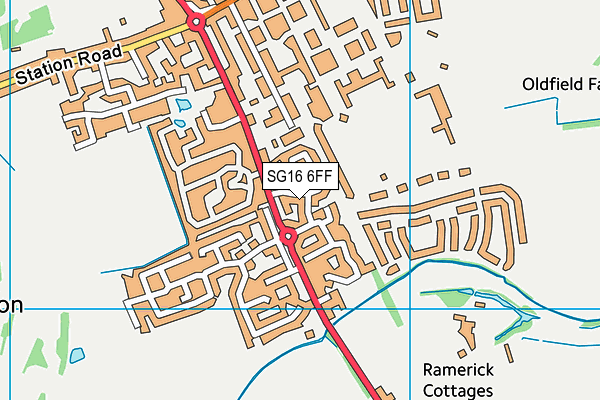 SG16 6FF map - OS VectorMap District (Ordnance Survey)