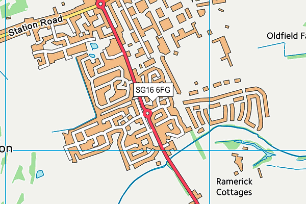 SG16 6FG map - OS VectorMap District (Ordnance Survey)