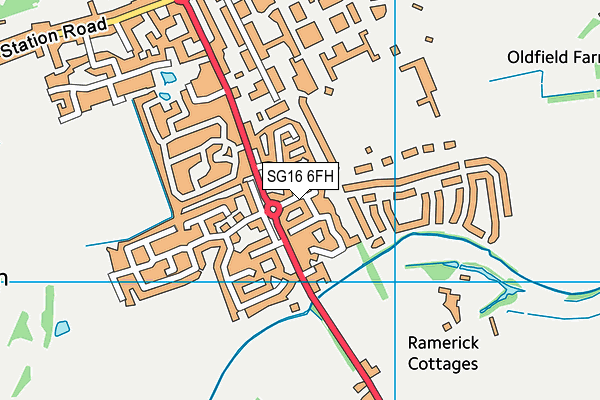 SG16 6FH map - OS VectorMap District (Ordnance Survey)