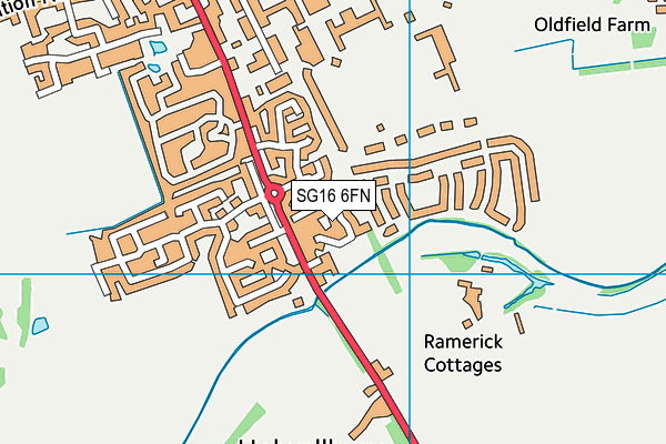 SG16 6FN map - OS VectorMap District (Ordnance Survey)