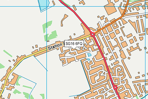 SG16 6FQ map - OS VectorMap District (Ordnance Survey)