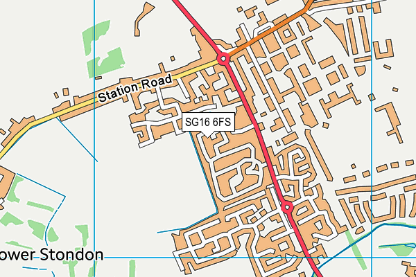 SG16 6FS map - OS VectorMap District (Ordnance Survey)