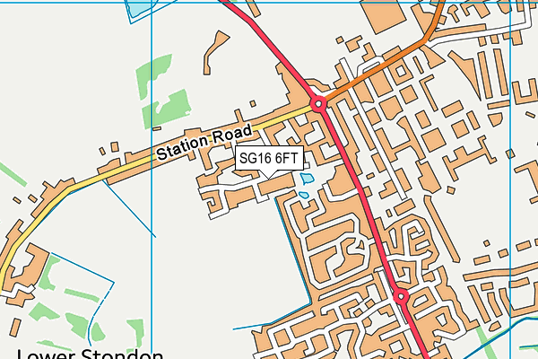 SG16 6FT map - OS VectorMap District (Ordnance Survey)