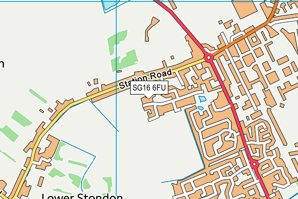 SG16 6FU map - OS VectorMap District (Ordnance Survey)