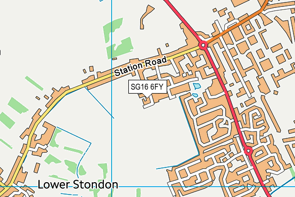 SG16 6FY map - OS VectorMap District (Ordnance Survey)