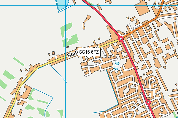 SG16 6FZ map - OS VectorMap District (Ordnance Survey)