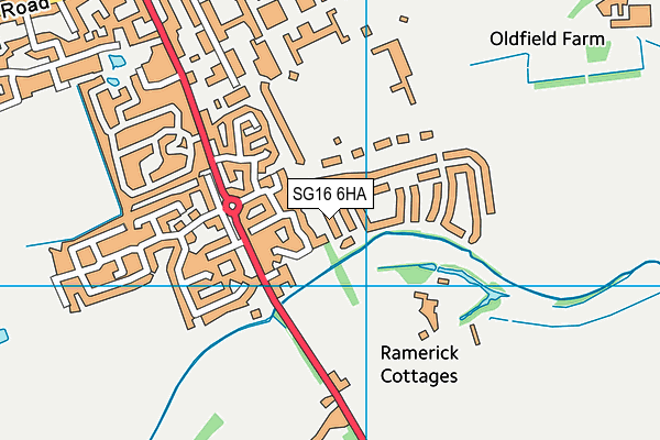 SG16 6HA map - OS VectorMap District (Ordnance Survey)