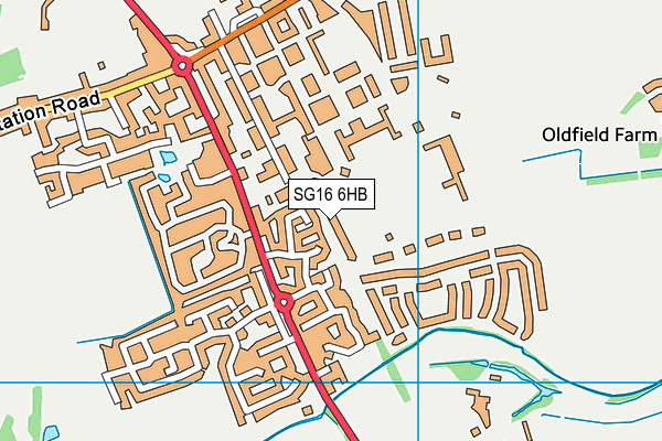 SG16 6HB map - OS VectorMap District (Ordnance Survey)