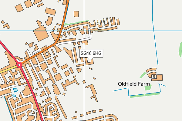 SG16 6HG map - OS VectorMap District (Ordnance Survey)