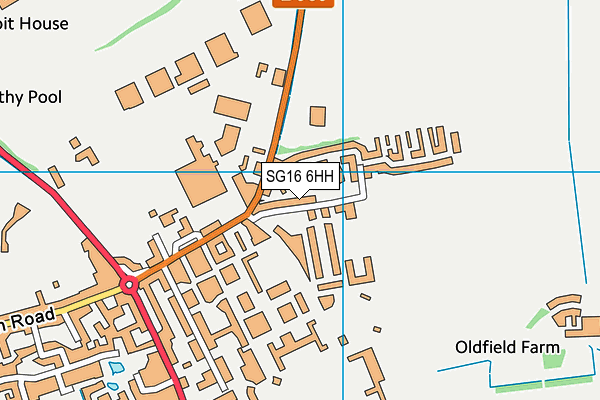 SG16 6HH map - OS VectorMap District (Ordnance Survey)
