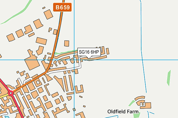 SG16 6HP map - OS VectorMap District (Ordnance Survey)