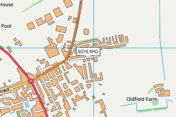 SG16 6HQ map - OS VectorMap District (Ordnance Survey)