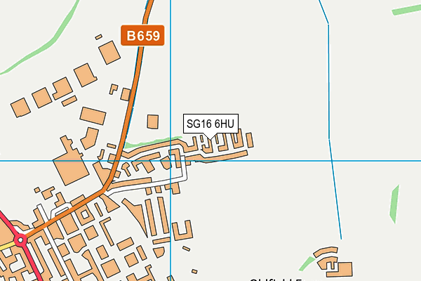 SG16 6HU map - OS VectorMap District (Ordnance Survey)