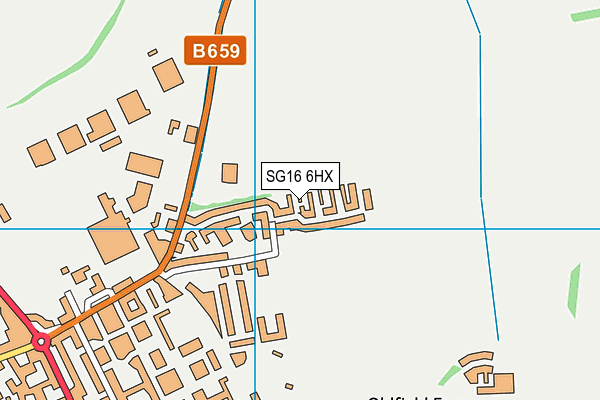 SG16 6HX map - OS VectorMap District (Ordnance Survey)