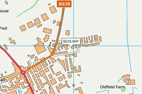 SG16 6HY map - OS VectorMap District (Ordnance Survey)