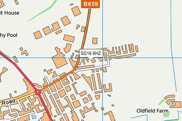 SG16 6HZ map - OS VectorMap District (Ordnance Survey)