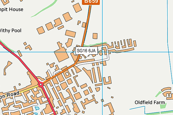 SG16 6JA map - OS VectorMap District (Ordnance Survey)