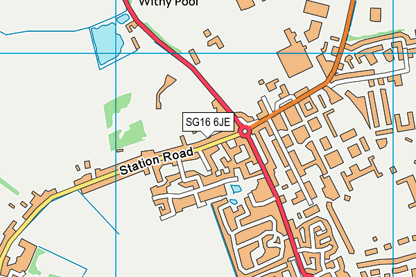 SG16 6JE map - OS VectorMap District (Ordnance Survey)
