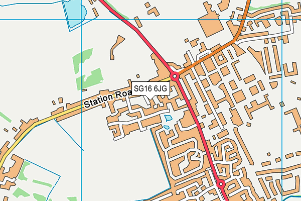 SG16 6JG map - OS VectorMap District (Ordnance Survey)