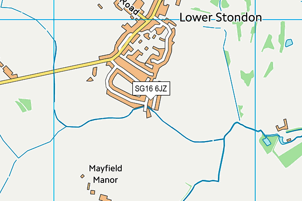SG16 6JZ map - OS VectorMap District (Ordnance Survey)