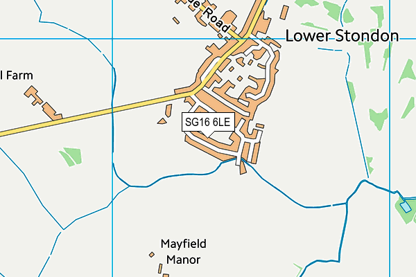 SG16 6LE map - OS VectorMap District (Ordnance Survey)
