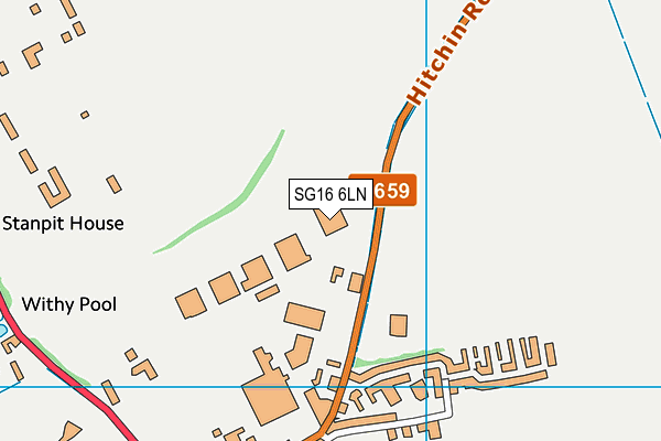 SG16 6LN map - OS VectorMap District (Ordnance Survey)