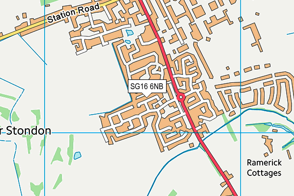 SG16 6NB map - OS VectorMap District (Ordnance Survey)