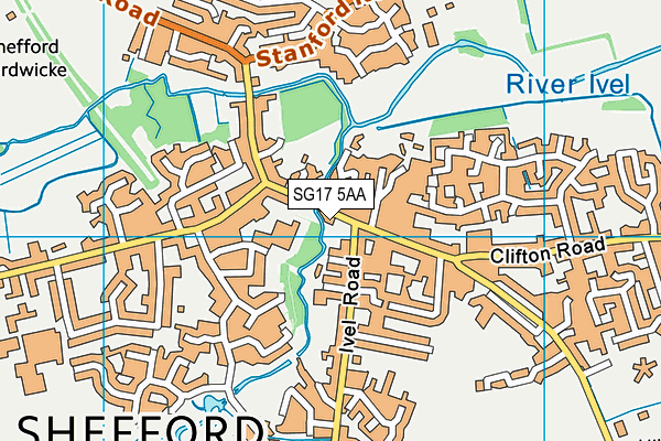 SG17 5AA map - OS VectorMap District (Ordnance Survey)