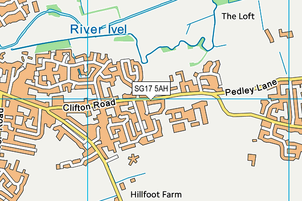 SG17 5AH map - OS VectorMap District (Ordnance Survey)