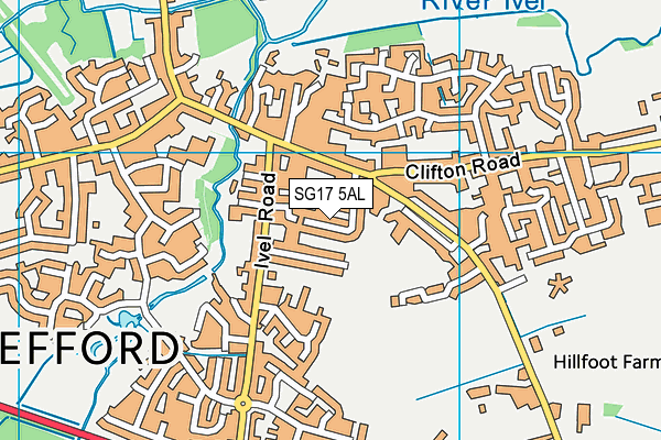 SG17 5AL map - OS VectorMap District (Ordnance Survey)