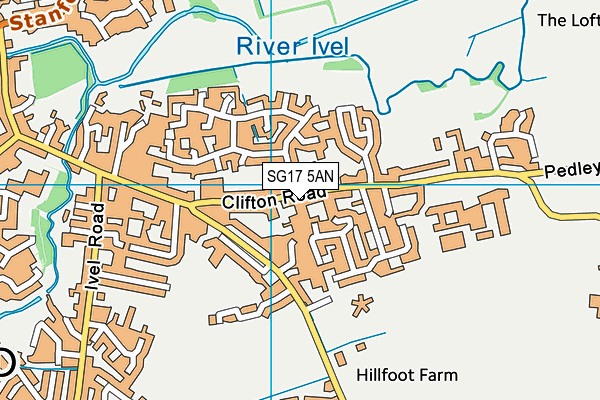 SG17 5AN map - OS VectorMap District (Ordnance Survey)