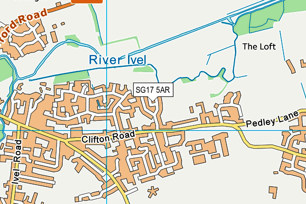 SG17 5AR map - OS VectorMap District (Ordnance Survey)