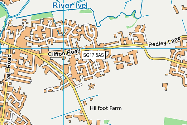 SG17 5AS map - OS VectorMap District (Ordnance Survey)