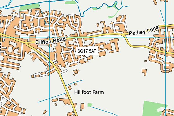 SG17 5AT map - OS VectorMap District (Ordnance Survey)